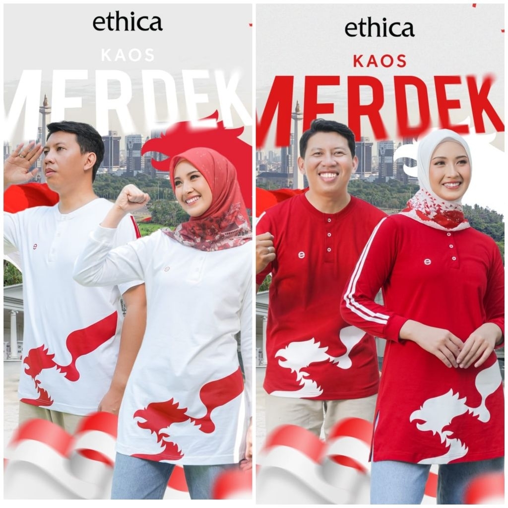 KAOS MERDEKA 01 ETHICA TERBARU/ATASAN WANITA DAN PRIA ETHICA MERDEKA 01/KAOS COUPLE MERDEKA 01 ETHIC