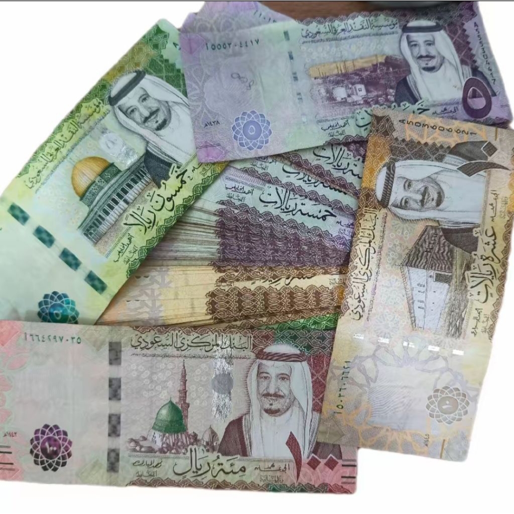 ARAB SAUDI RIYAL REAL PECAHAN CAMPUR 100, 50, 10, dan 5