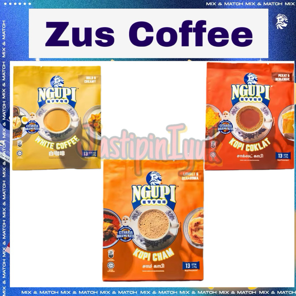 

[PRE ORDER READY 18 agustus 2025] Zus Coffee isi 13 Sachet White Coffe | Kopi Coklat | Kopi Cham | Kopi O Kopi Malaysia