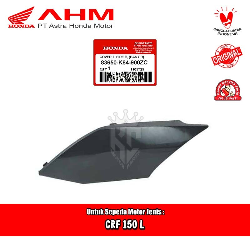 Cover Body Belakang Kiri Abu Abu Honda CRF150 CRF 150 L Original AHM 83650-K84-900ZC