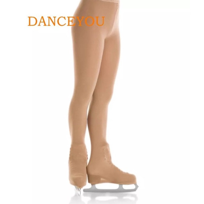 KODE F56Q Legging DANCEYOU Celana Stocking Figure Ice Skating Tights Over Boot Cover with Clip Polos