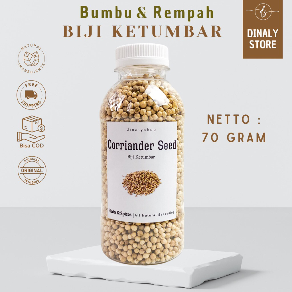 

BIJI KETUMBAR 70 GRAM | CORIANDER SEED | BUMBU DAN REMPAH PREMIUM MURAH