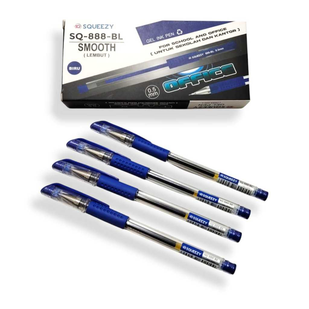 

AS888 - Pulpen Gel - Gel Pen Ink Office 0.5mm Tinta Biru 1 Pcs