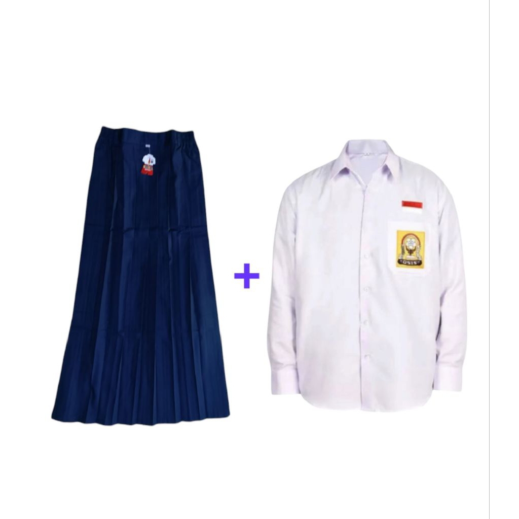 Berkualitas Setelan Seragam Smp Anak Perempuan Lengan Panjang/ Seragam Smp / Seragam Putih Biru