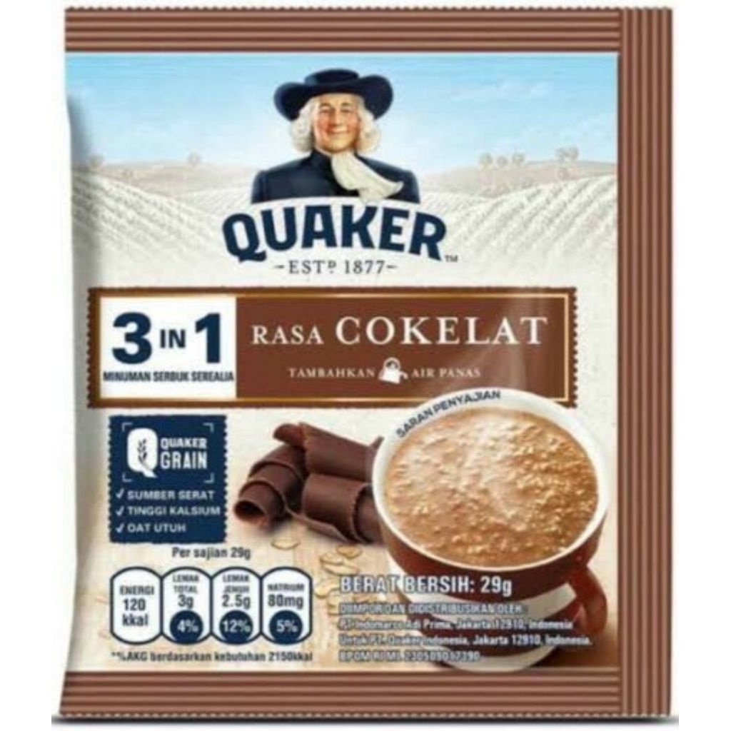 

QUAKER OATMEAL SACHET 3 in 1 QUAKER Sachet 28gr Coklat