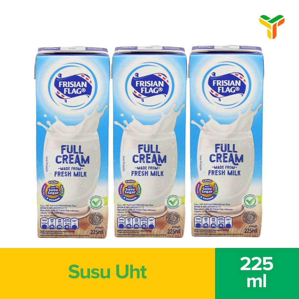 

3pcs Frisian Flag Uht Full Cream 225 Ml