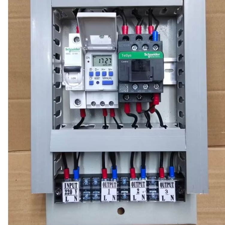 panel timer digital weekly lampu 3 output panel otomatis timer lampu