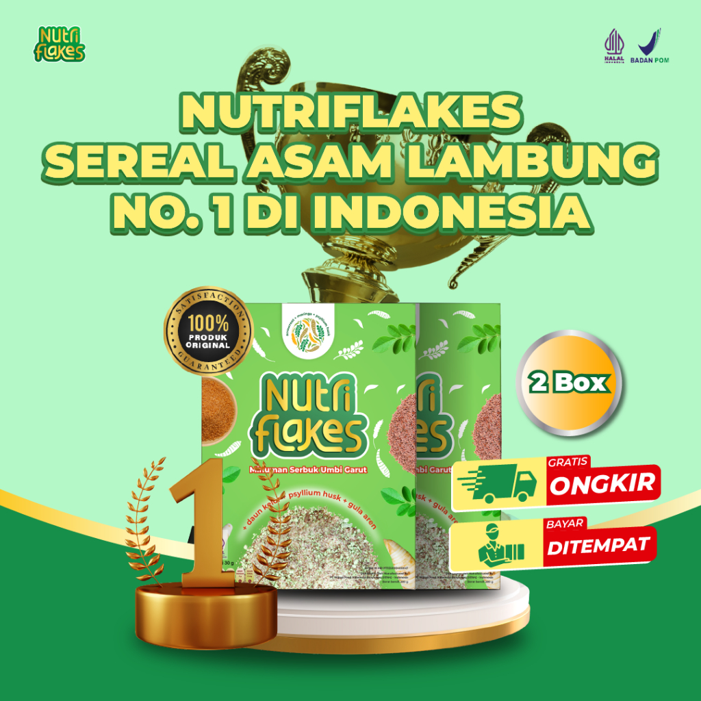 

Nutriflakes - Sereal Umbi Garut Mengatasi Asam Lambung Original 2 Box