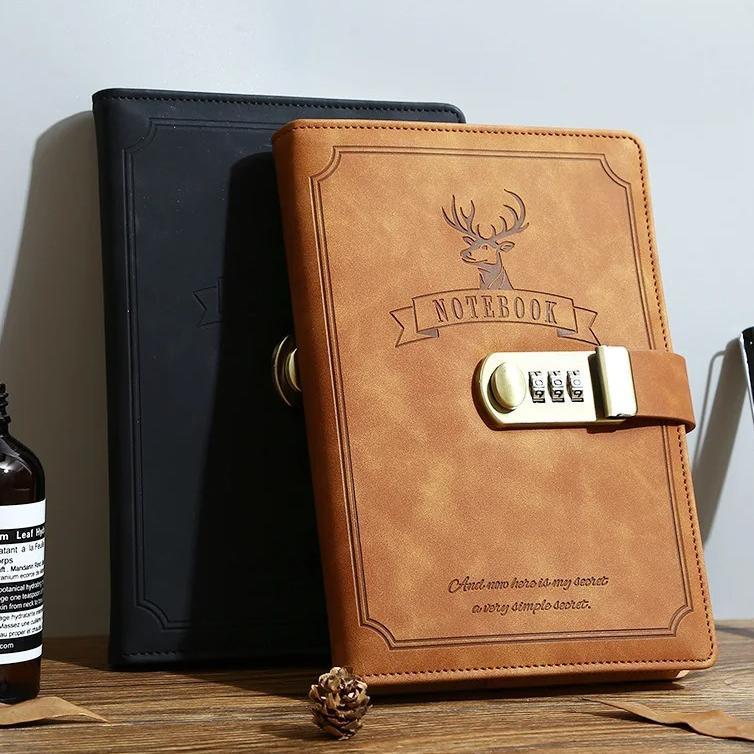 

Buku Catatan Jurnal Leather Notebook Diary Lock Passcode