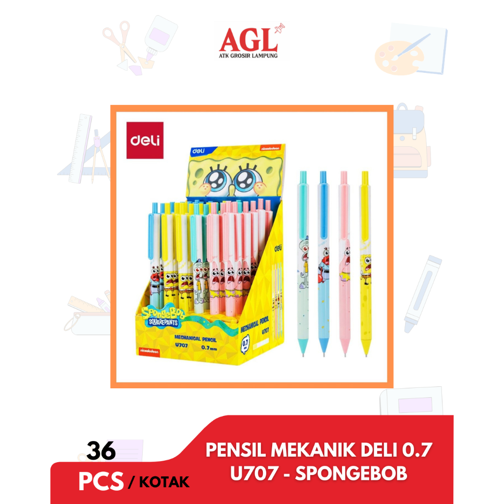 

DELI - (36pcs) PENSIL MEKANIK / MECANICAL PENCIL U707 - SPONGEBOB - Grosir