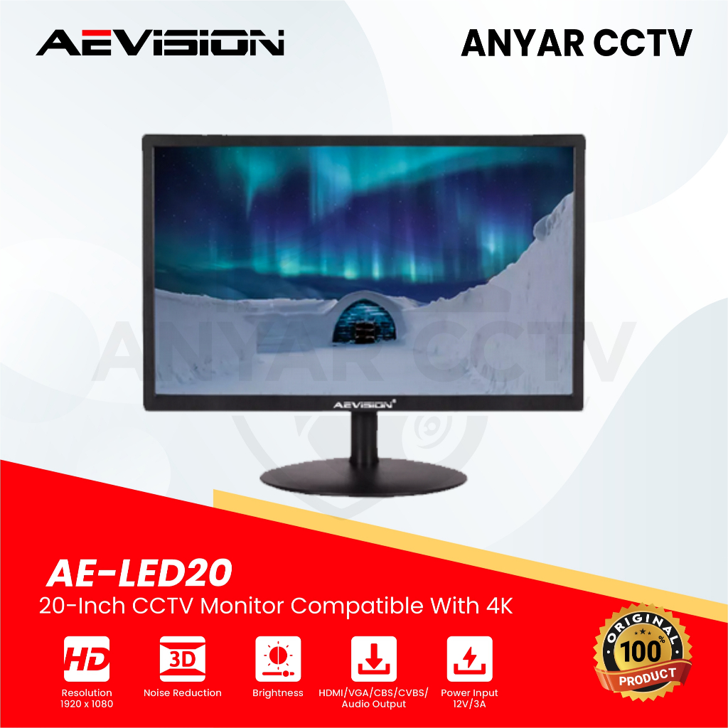 MONITOR LED AEVISION 20 inch || MONITOR CCTV DAN PC LED 20 inch AEVISION