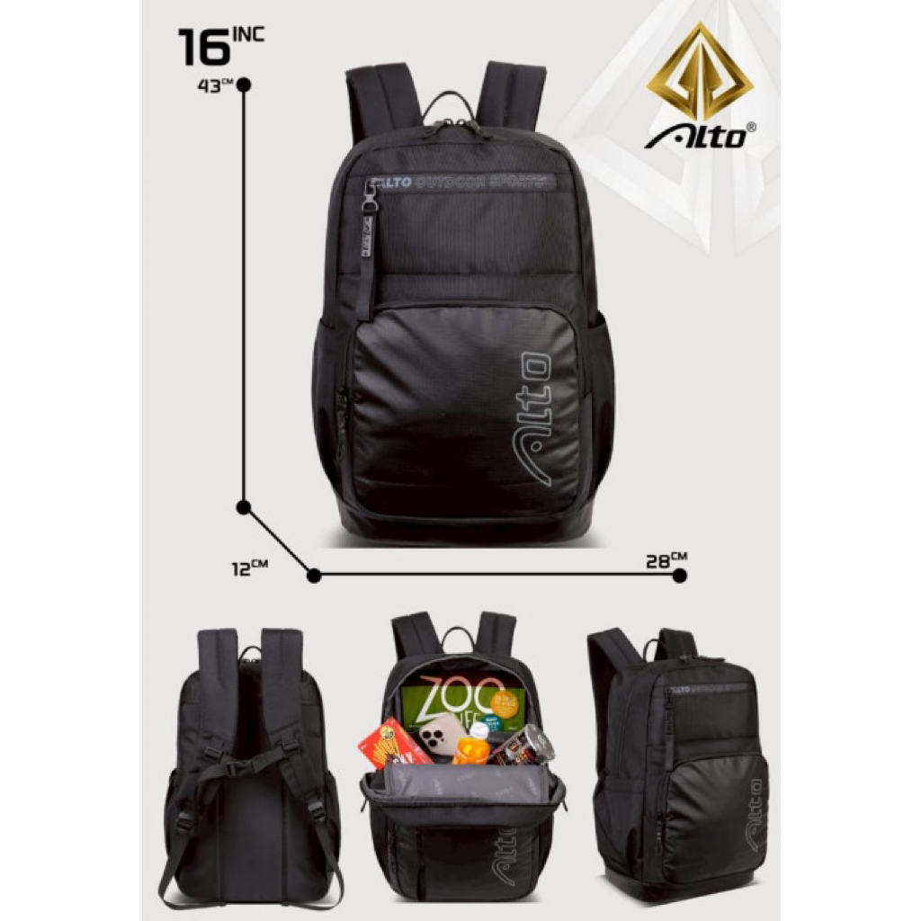 Tas alto Tas sekolah Tas laki-laki Tas alto Hitam