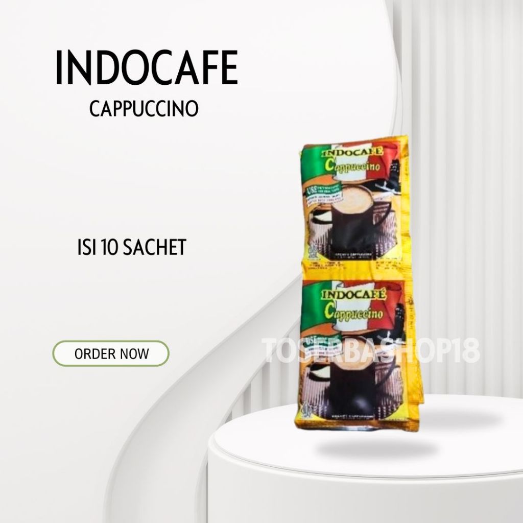 

Kopi Indocafe Cappuccino Kemasan Sachet (isi 10 x 25 gram)
