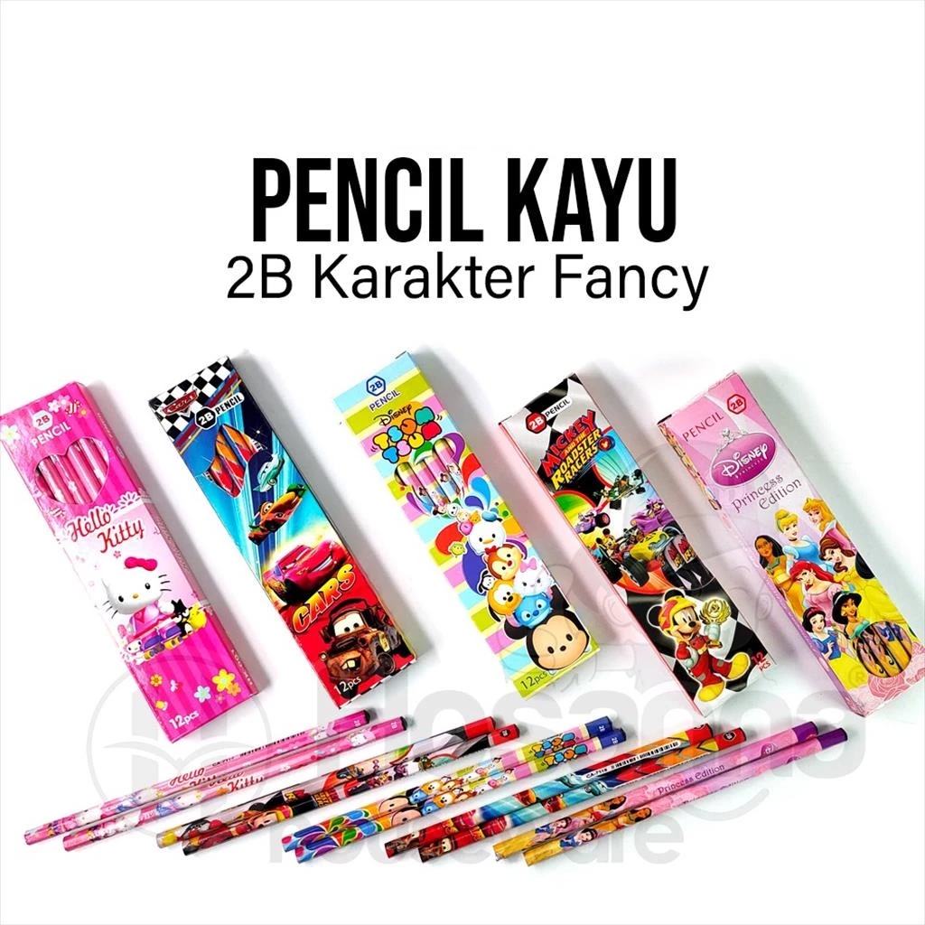

12pcs Pensil Kayu 2B Karakter / Pencil Kayu Karakter