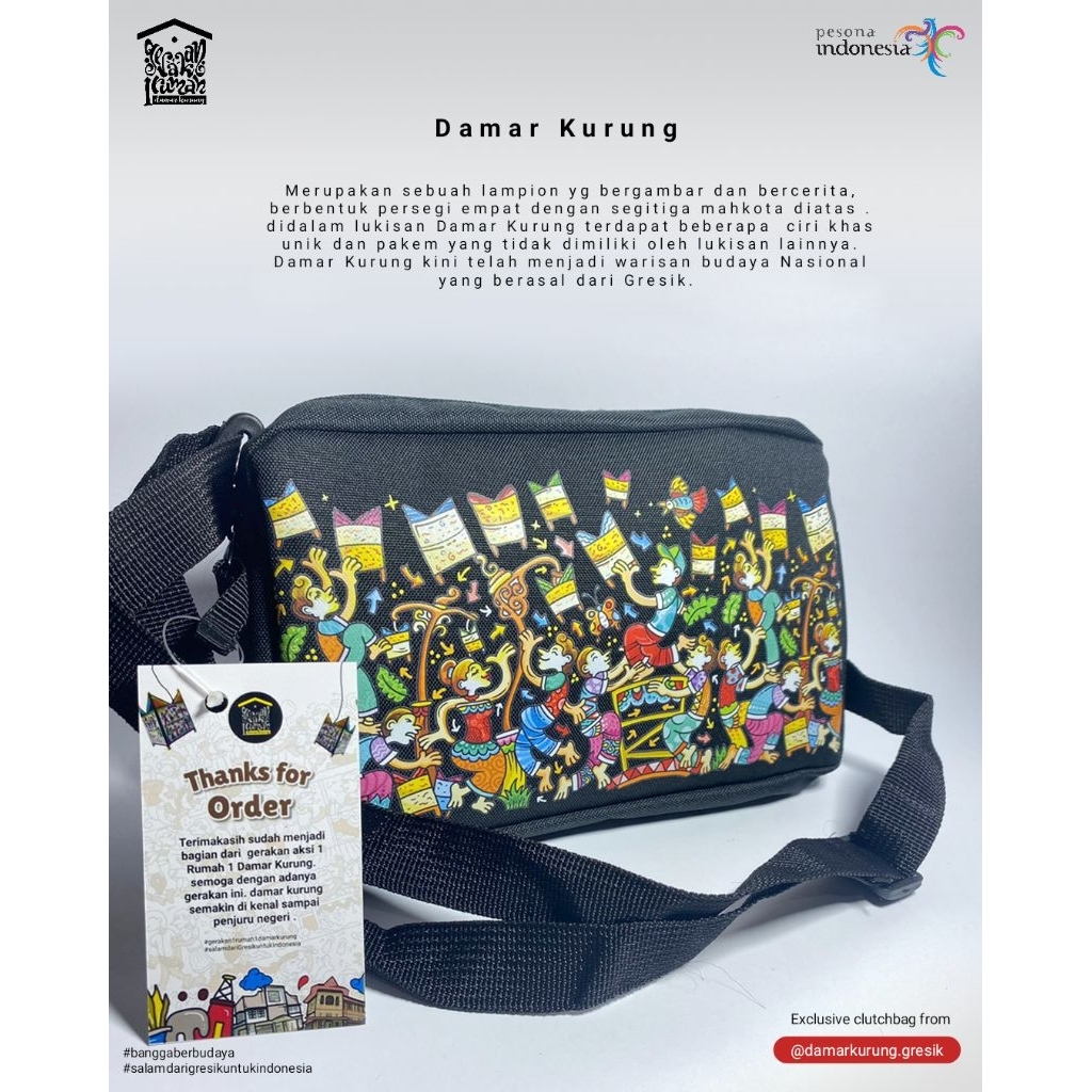 tas selempang damar kurung