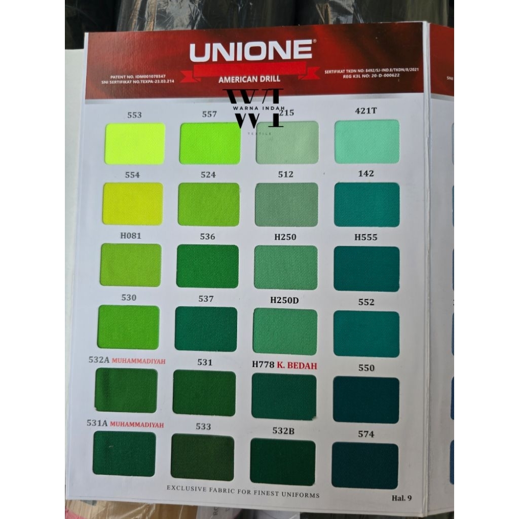 KAIN SERAGAM UNIONE METERAN (HARGA PER SETENGAH METER) PART 9