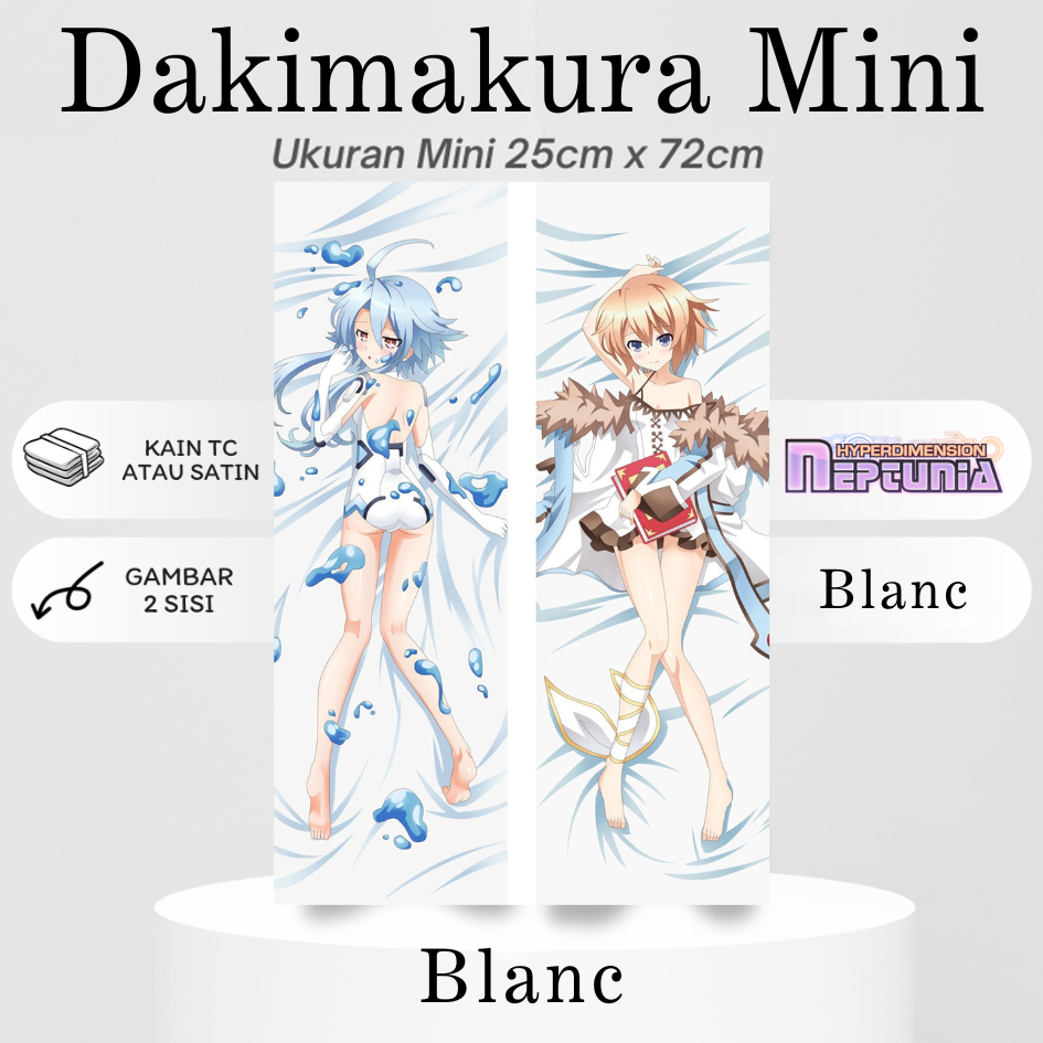 DAKIMAKURA Mini BLANC NEPTUNIA - Sarung bantal Mini Waifu Anime Hyperdimension Neptunia