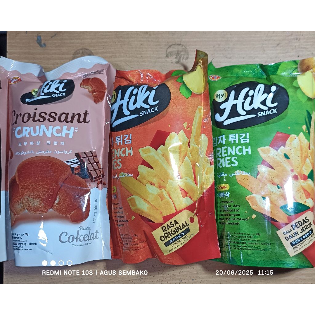 

1 bal snack hiki French fries croissant crunch 10s