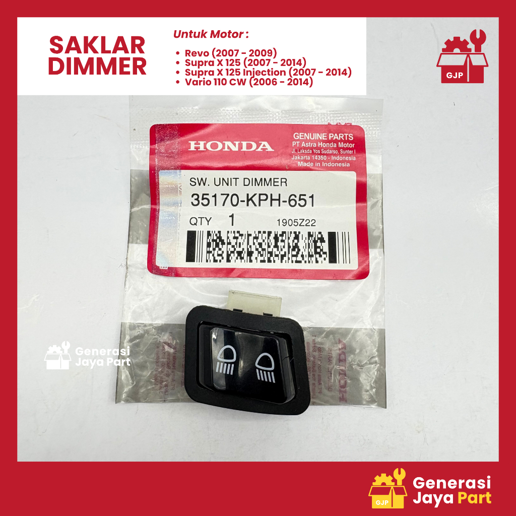 Saklar Lampu Dimmer Revo Supra X 125 Supra X 125 Injection Vario 110 CW  35170-KPH-651  | SAKLAR LAM