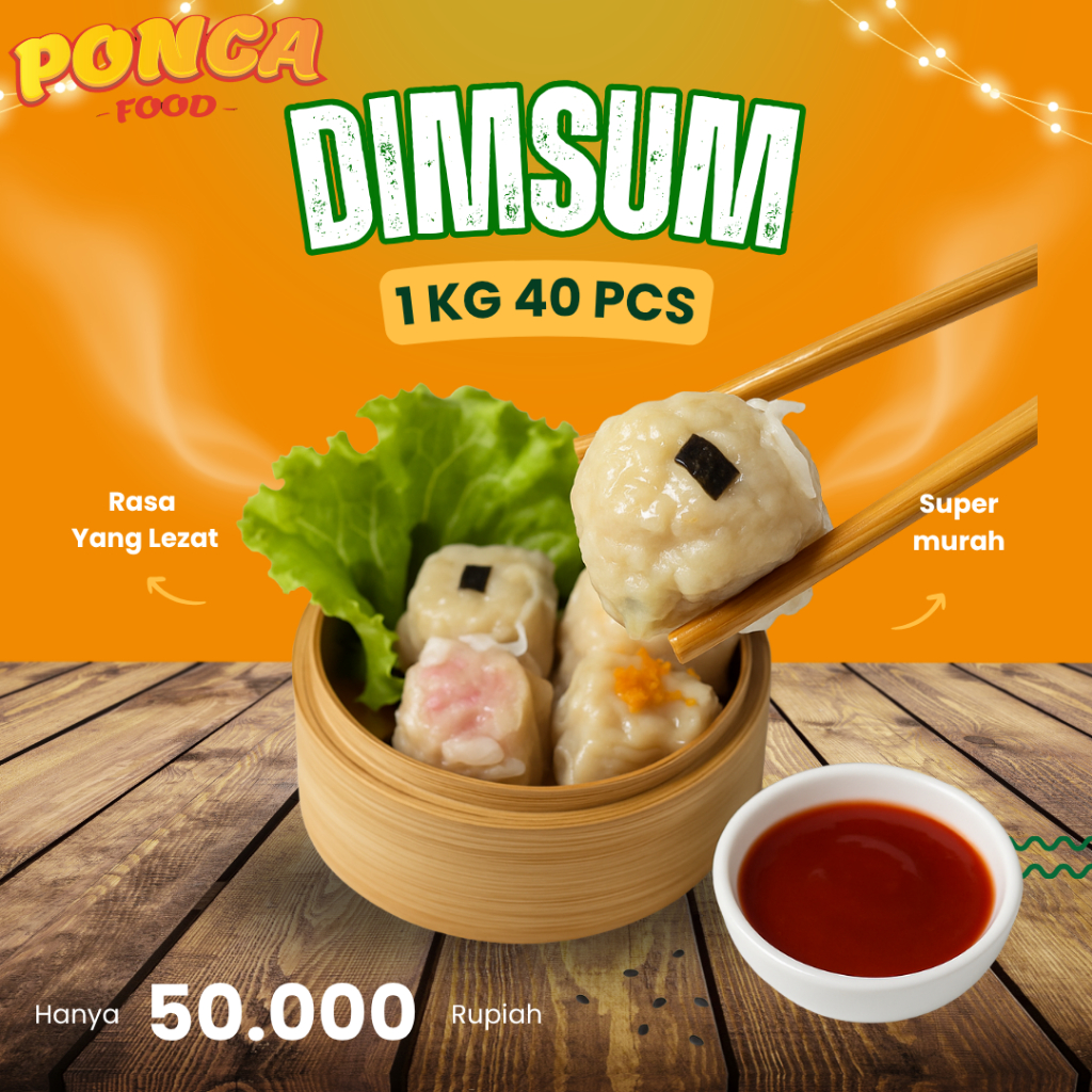 

Dimsum Viral Premium Ponca 1kg Isi 40pcs – Frozen Food Enak Praktis Halal Murah Viral