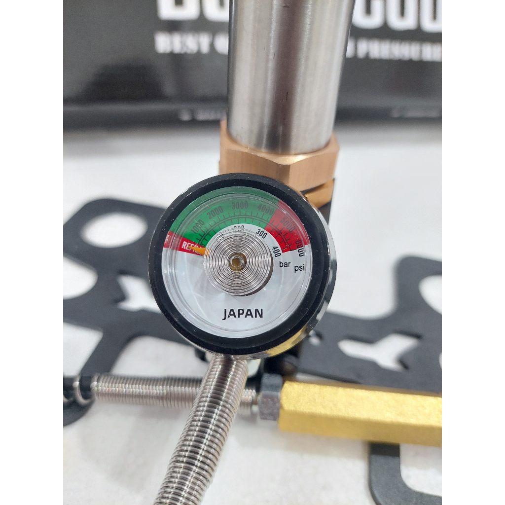 Lyn Pompa Pcp 3 Stage Baracuda Kaki Lipat Mano 6000 Psi Stainless Steel