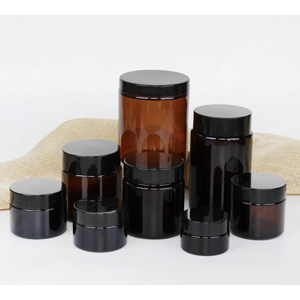 pot Cream 50ml cream jar 50gram Amber Glass Pot Kosmetik Kaca AMBER