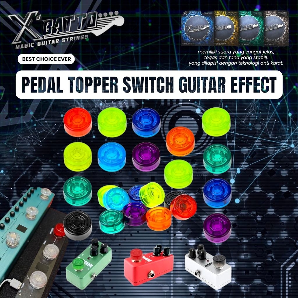 Cover Topi Knob Knop Efek Pedal Gitar Bass Footswitch tutup switch efek digital gitar