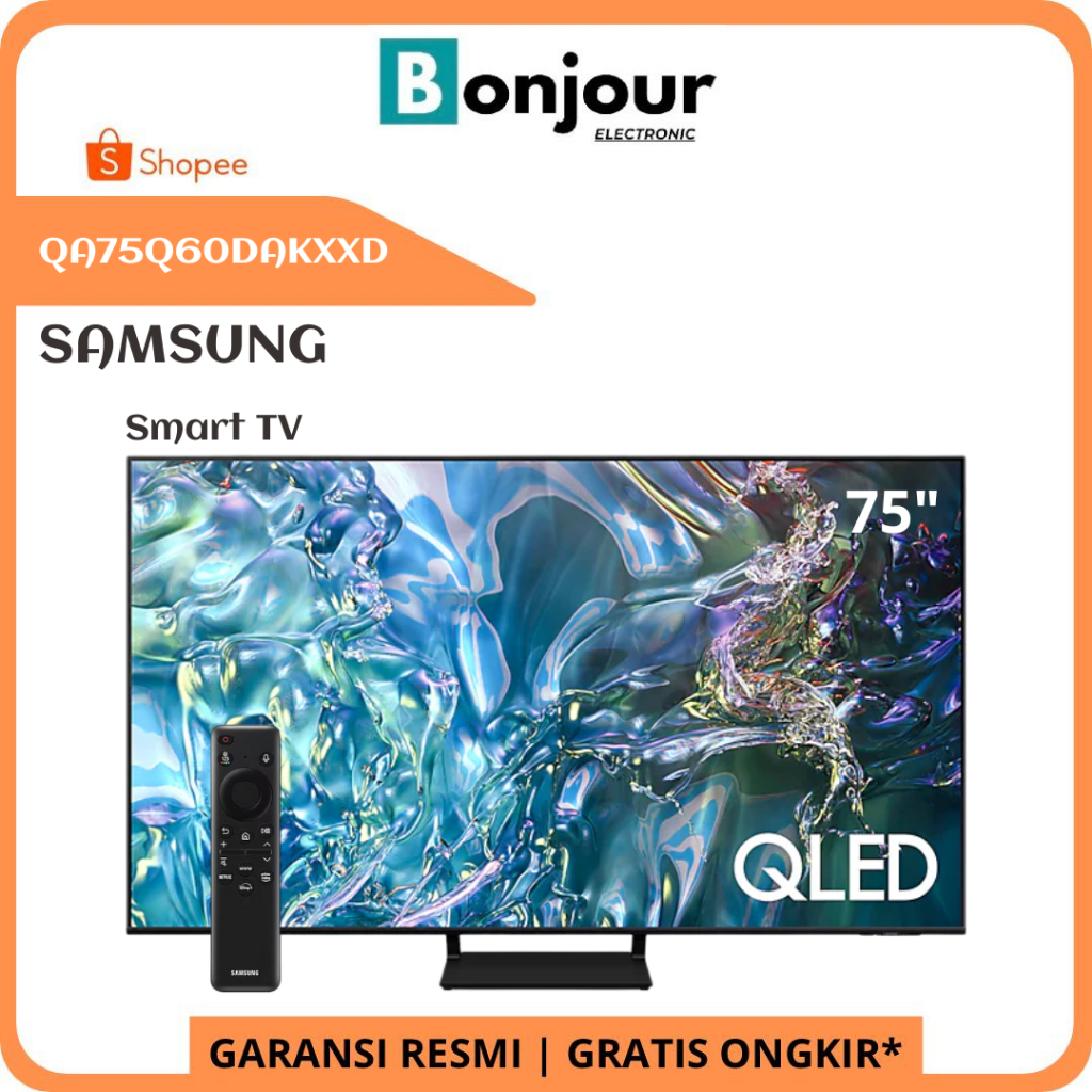 TV Qled Samsung 75 Inch Q60D Samsung 75Q60D 4K UHD Smart TV Samsung QA75Q60DAKXXD