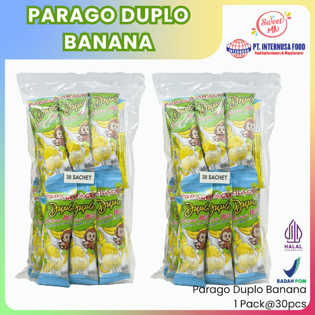 

Permen Parago Duplo Banana Milk Lolipop. 1 Pack (30 pcs)