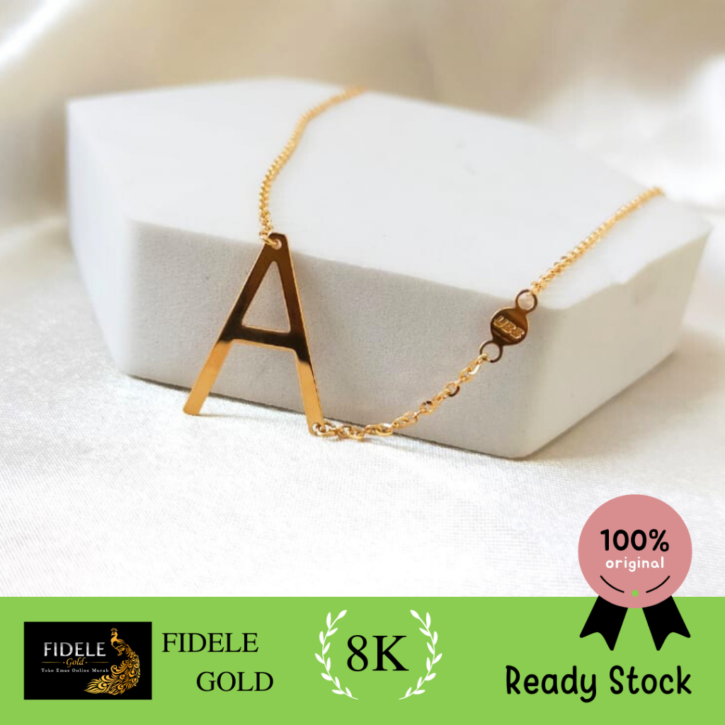 Kalung huruf emas asli UBS carendelano 700 berat 3 gram mewah kado