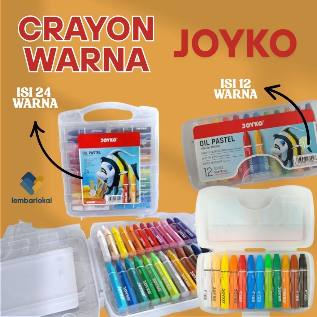 

Crayon Titi Joyko | Pastel Warna Joyko Isi 24 Warna | Krayon Mewarnai Anak | Joyko | Titi Joyko
