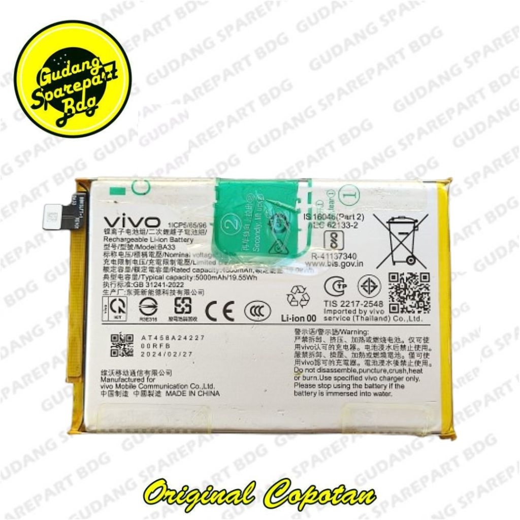 Baterai Vivo y03 BA33 Second Copotan