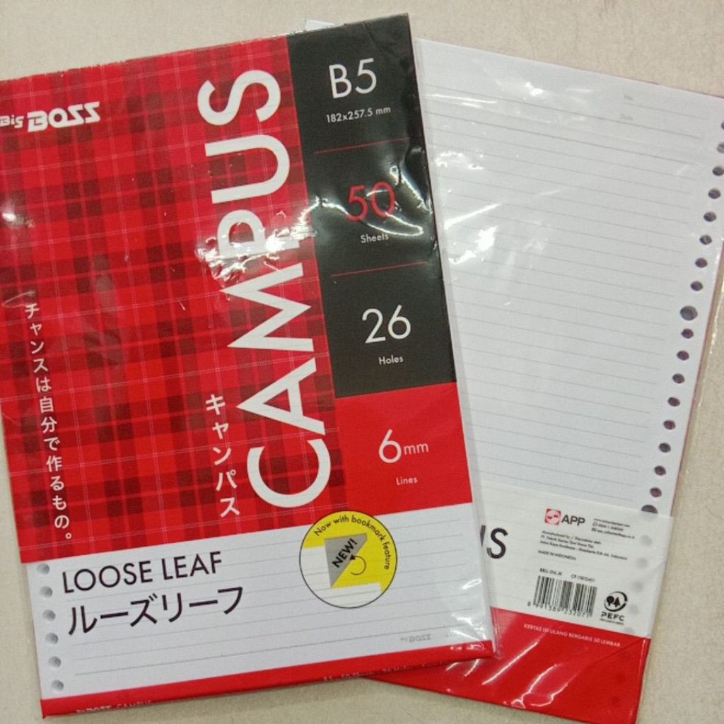

ISI BINDER BERGARIS UKURAN B5 MERK BIGBOSS CAMPUS ISI 50LEMBAR