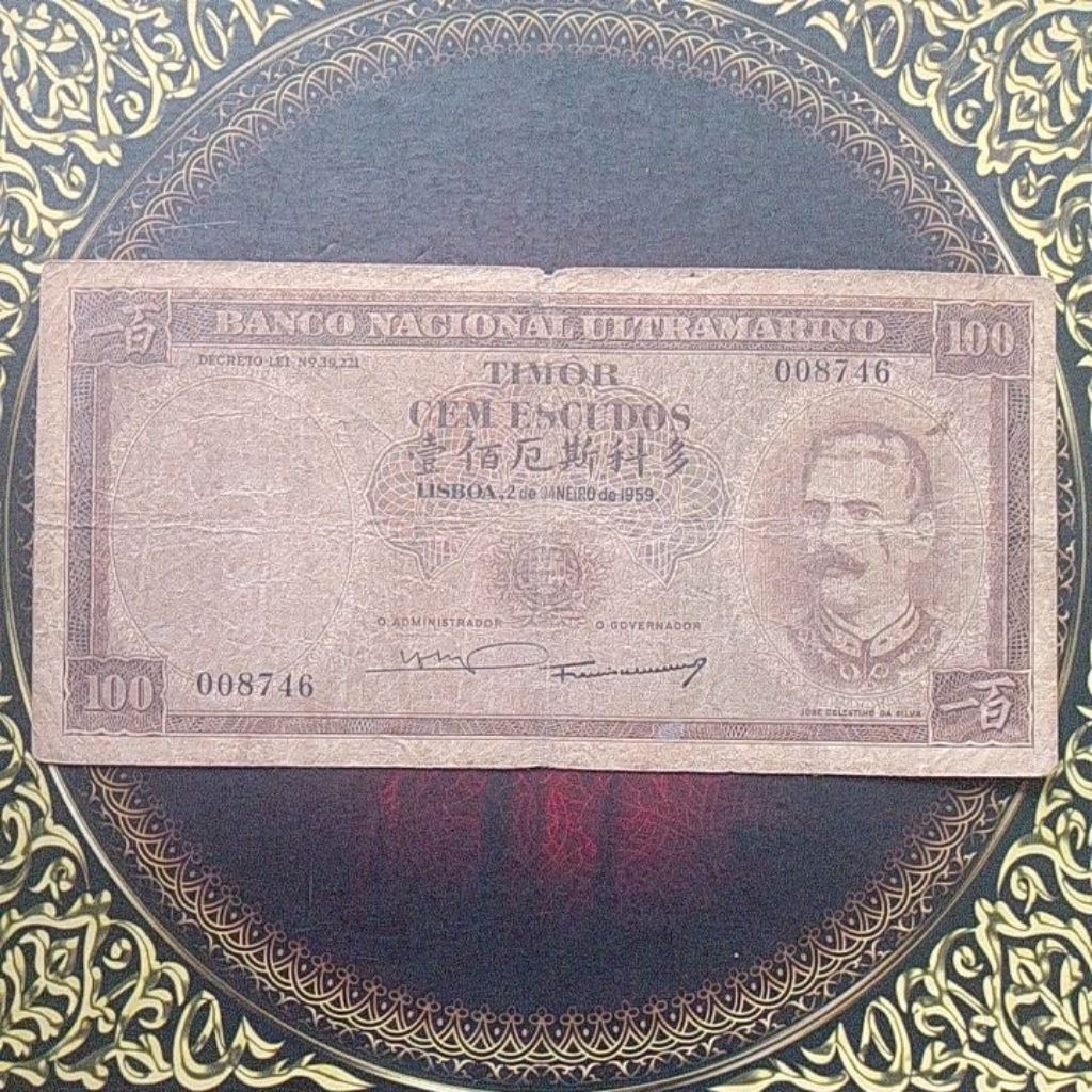 Uang Timor Portugis 100 Escudo 1959 fine