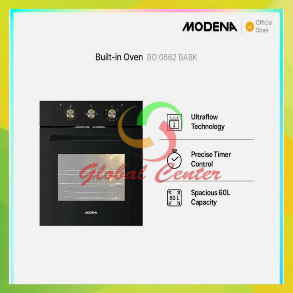MODENA Built-in Gas Oven BO 0662 BABK - GARANSI RESMI