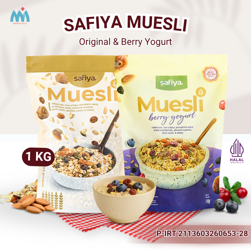 

Muesli Sereal 1 Kg Safiya Original Berry Yogurt Snack Diet Sereal Sarapan Sehat