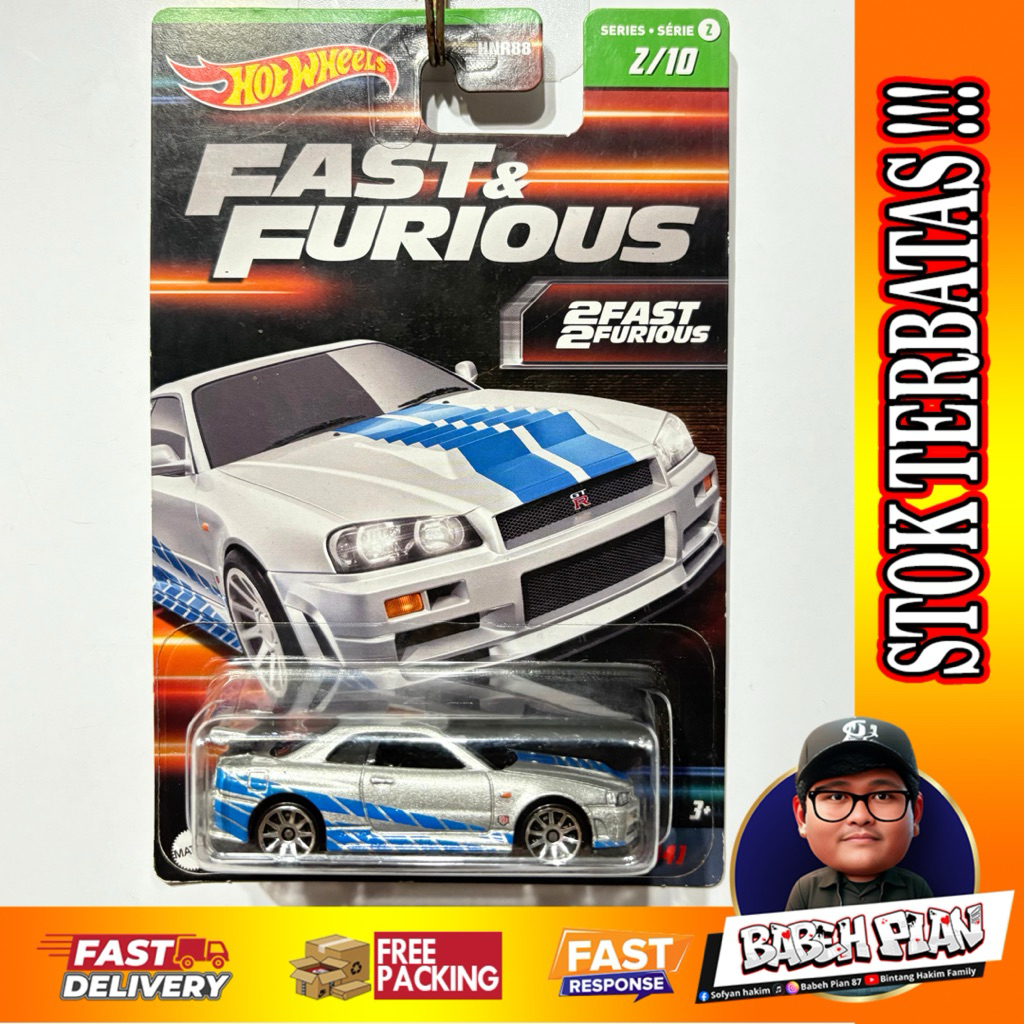 HOT WHEELS FAST AND FURIOUS NISSAN SKYLINE GTR BNR  R34 | FREE PROTEKTOR