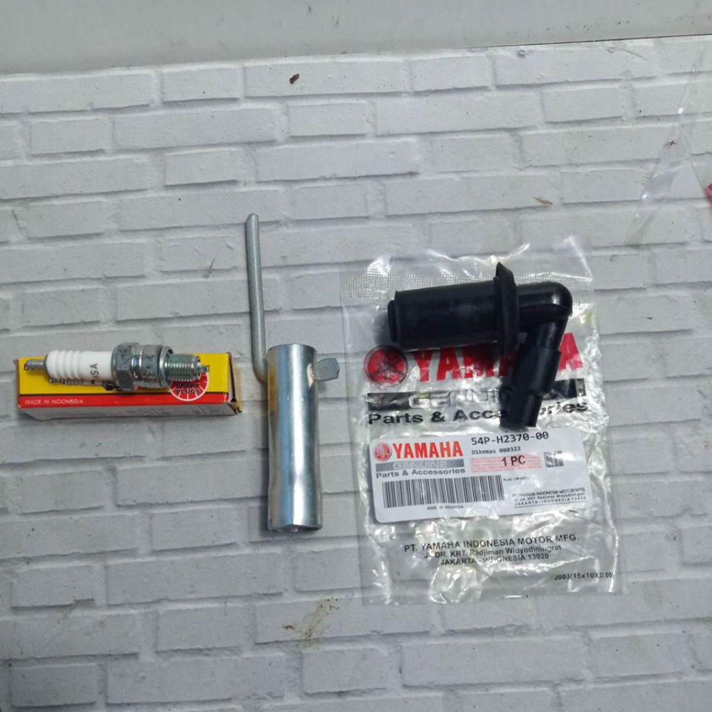 paket busi + tutup busi + kunci mio j / soul gt 110 / mio m3