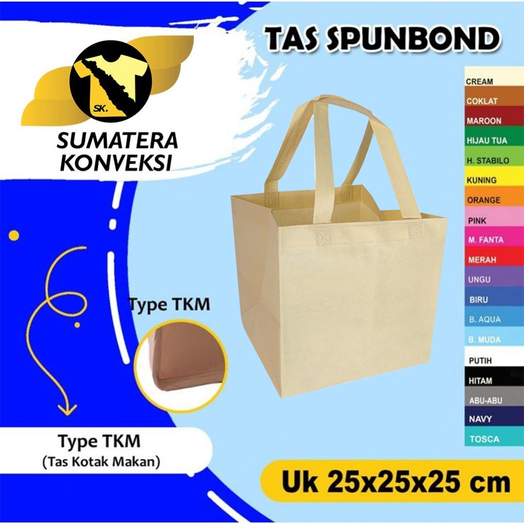 

Tas Spunbond Type TKM(TAS KOTAK MAKANAN) UK 25x25x25 cm Tas Box Makanan.Cake Belanja