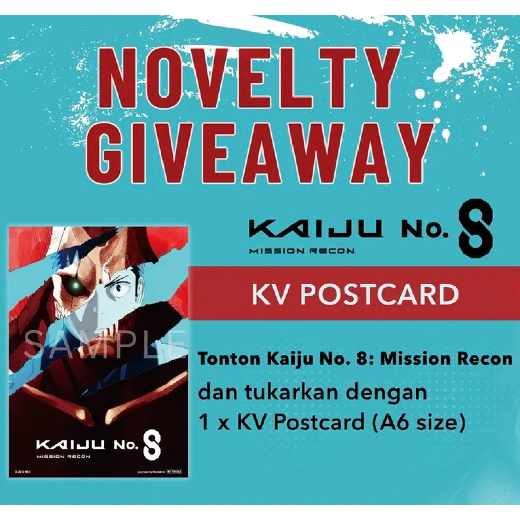 

Postcard Kaiju No.8 Offcial Cinepolis CGV CBI PICTURES A6 Size
