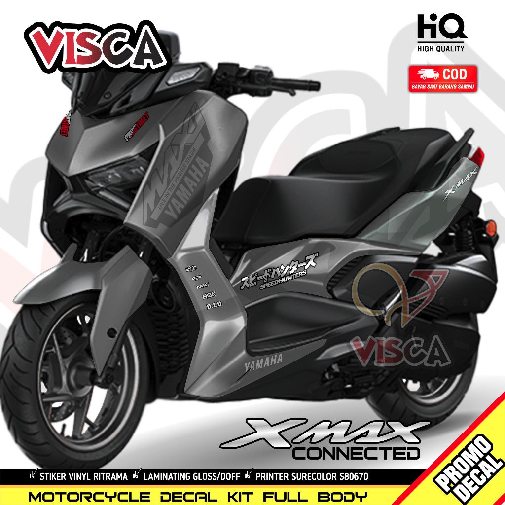 Decal XMAX Connected Full Body Stiker XMAX 250 Variasi Decal Hologram XMAX Connected Polos