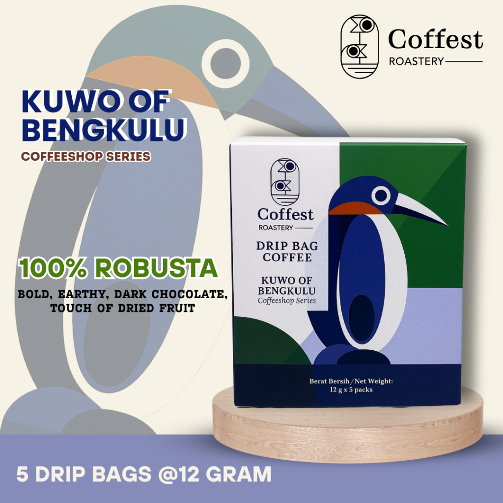 

Coffest Roastery - Kuwo of Bengkulu - Drip Coffee Bag / Coffee Filter 100% Robusta Grade 1