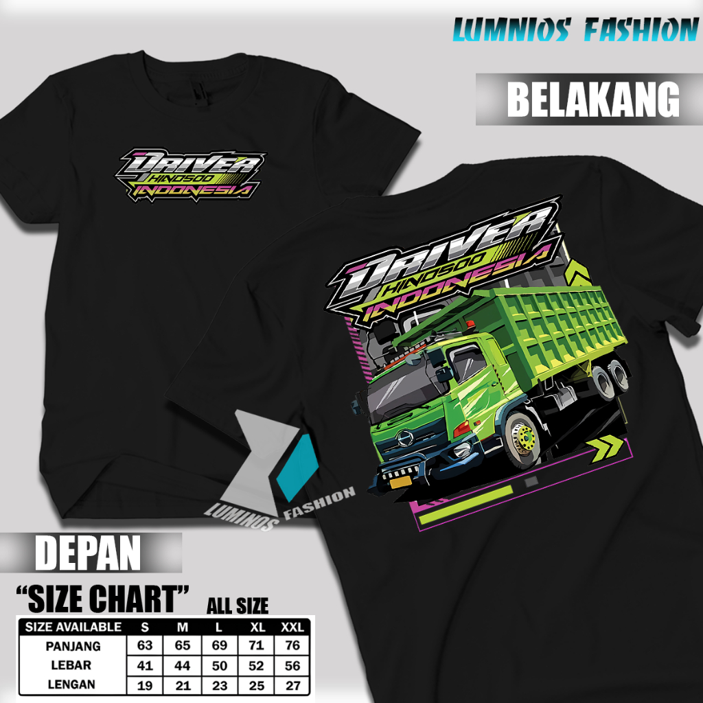 Kaos Driver Hiono inonesia | DRIVER Original Merchandise | Kaos Katun 24s Asli | Baju Driver Hino 50