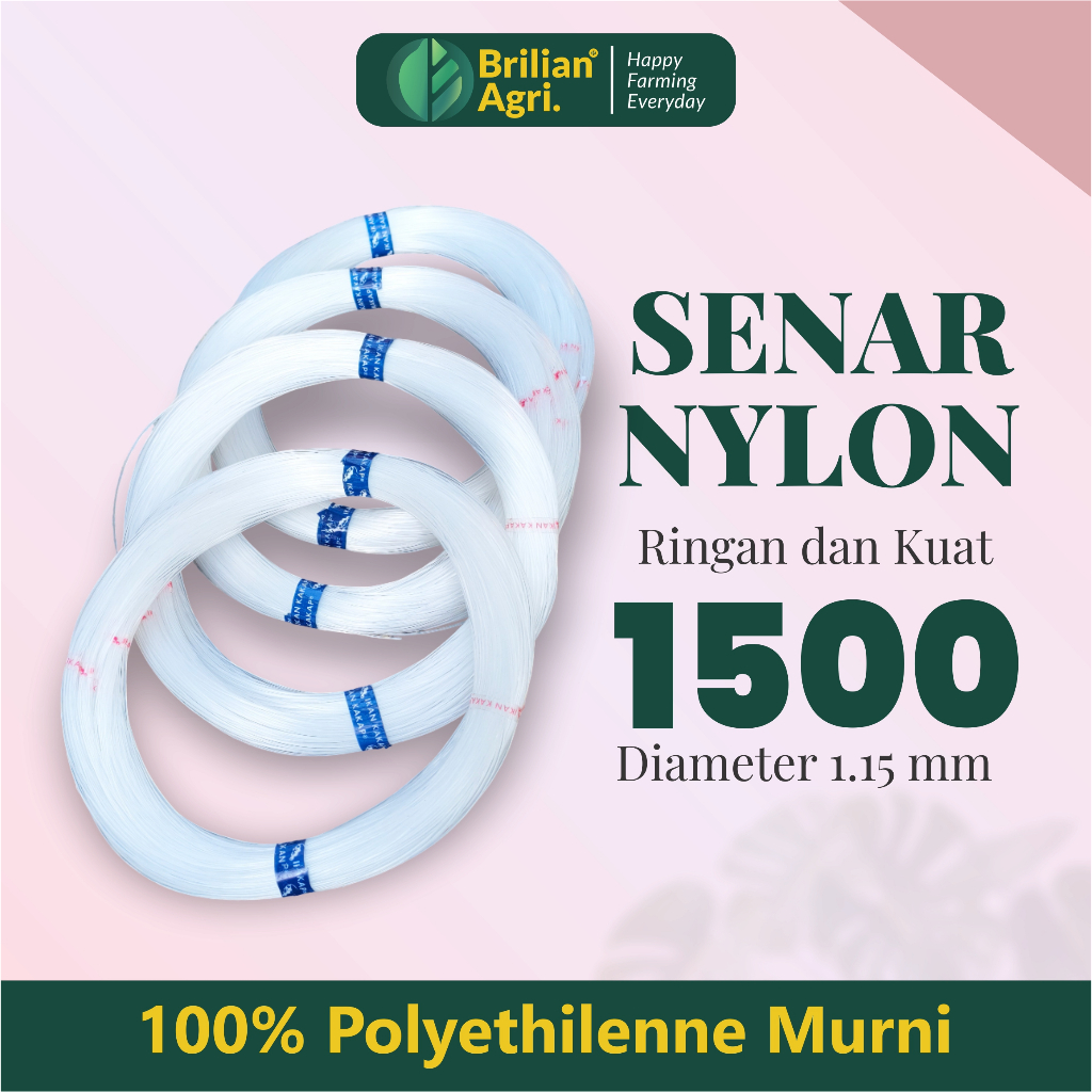 BRILIAN - Senar Cap Ikan Kakap Ukuran 1500 per Roll /Tali Senar Pancing / Senar Layangan