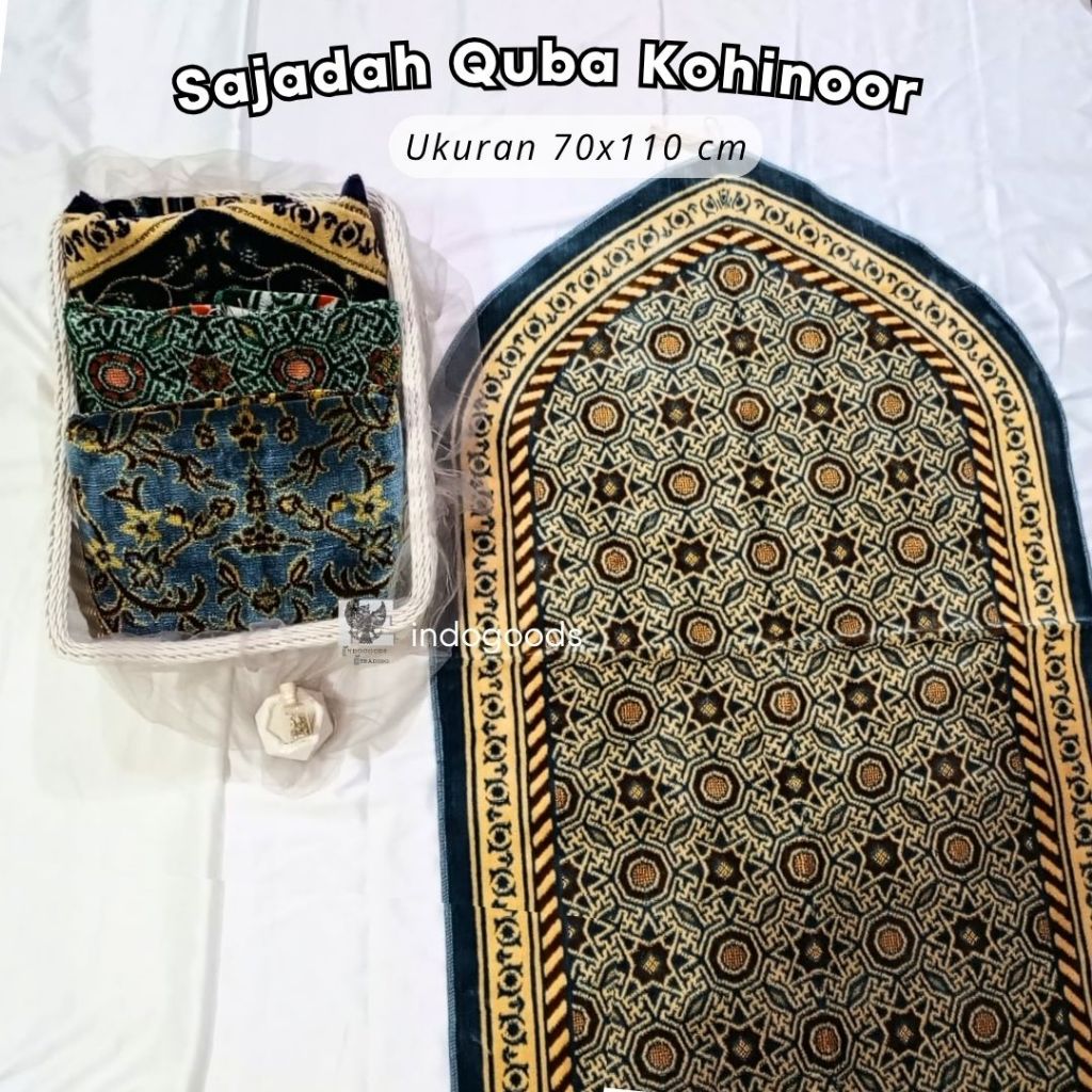 Sajadah Sholat Bludru Motif Turki & Arab Potongan Kubah Unik Aladin - Bisa Pilih Warna 70x110cm