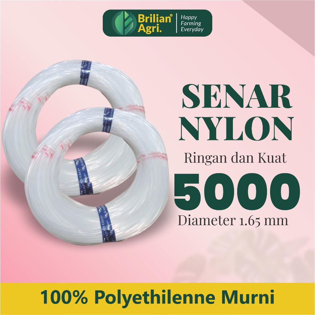 BRILIAN - Senar Cap Ikan Kakap Ukuran 5000 per Roll /Tali Senar Pancing / Senar Layangan