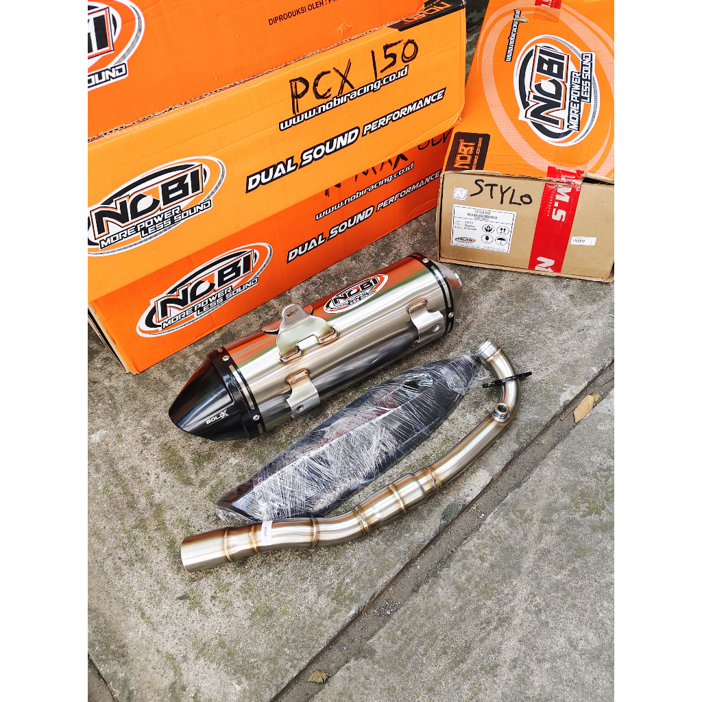 Knalpot Racing Original Nobi Bold X Full Stainless Stenlis stenles DB Killer Ringan Suara Adem Fazzi