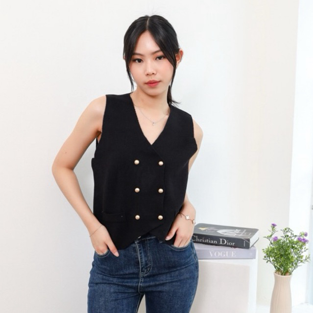 Jane n July | Jessie Vest Knit Premium BKK