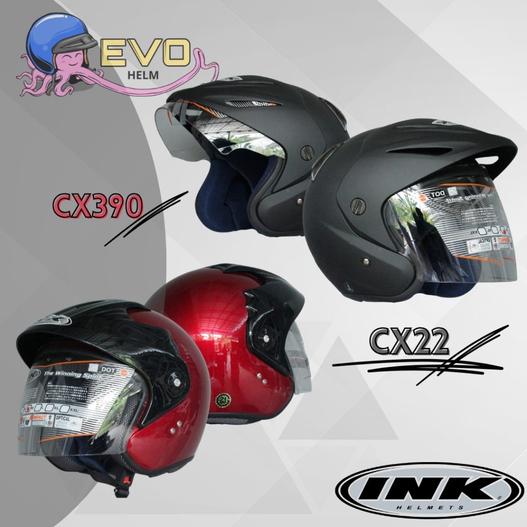 HELM INK CX 22 HALF FACE INK TOPI CX22 ORIGINAL, HELM INK CX 390 HALF FACE INK BATMAN ORIGINAL