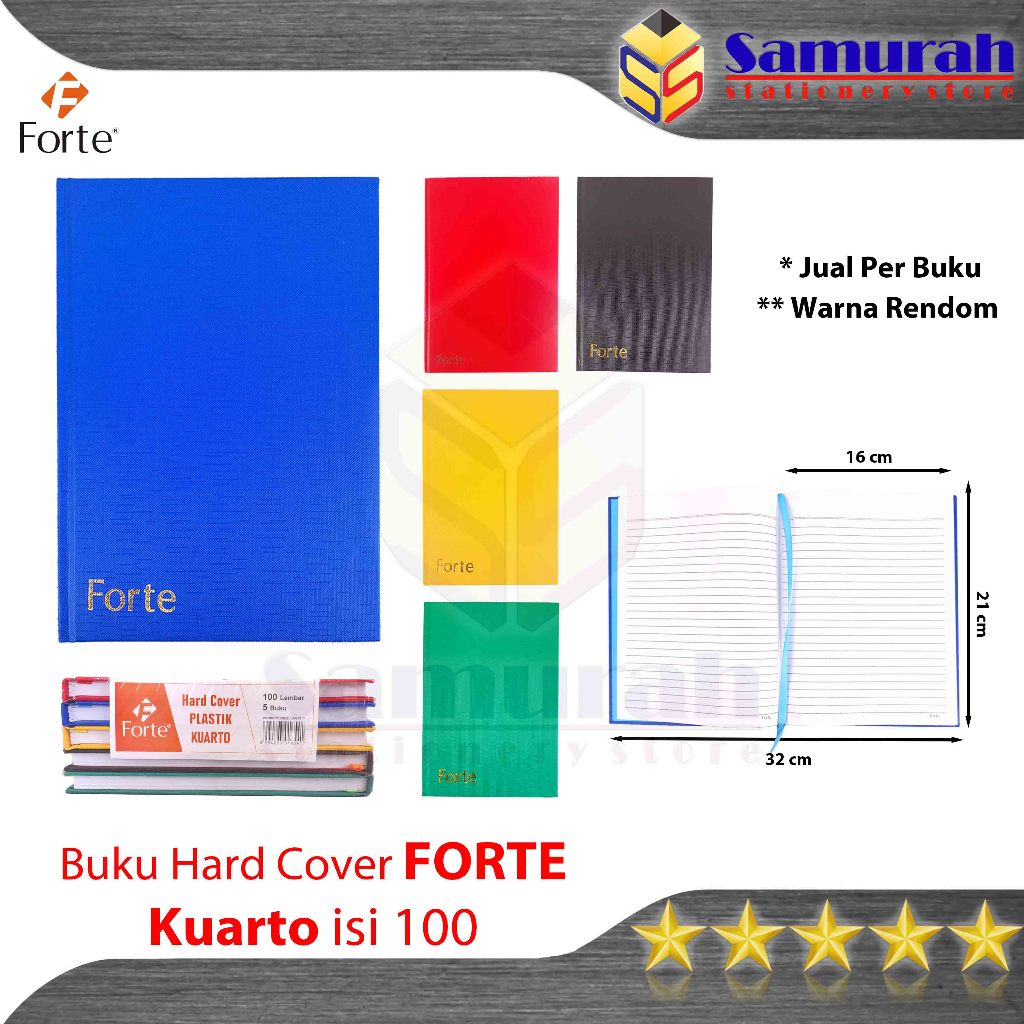 

Buku Hard Cover Premium Forte Quarto isi 100 lembar / Ukuran Kuarto Bahan Sampul Ekslusive / Buku Akutansi Laporan Kwarto A5